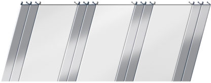 Матовый реечный потолок 100 P и 25 P, цвет: панель - 140, профиль - 131