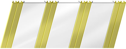 Глянцевый реечный потолок 100 P и 25 P, цвет: панель - 141, профиль - 151