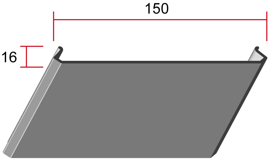 Потолочная панель 150C, 150*16 мм, длина до 6 м