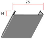 Потолочная панель 75P, 75*14 мм, длина до 6 м