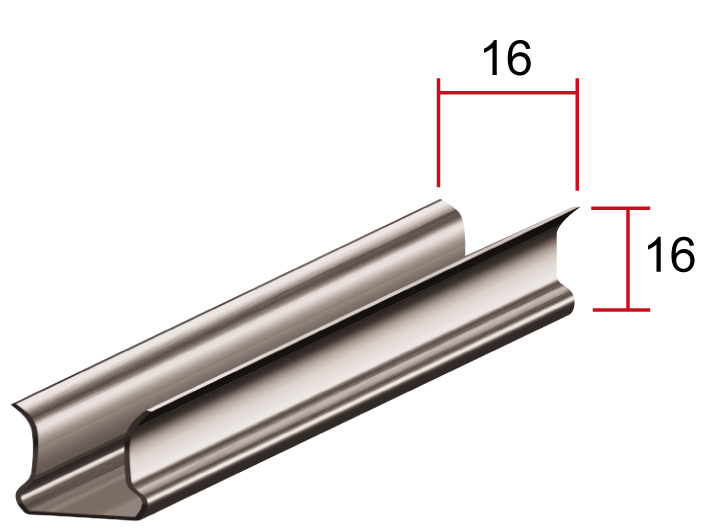 Промежуточный профиль П, 16*16 мм, длина до 6 м
