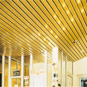 Реечный потолок зеркальное золото. USA Ceiling Group.